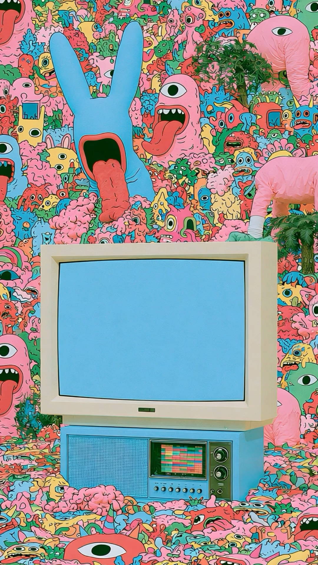 Blue Screen Wall wallpaper artwork