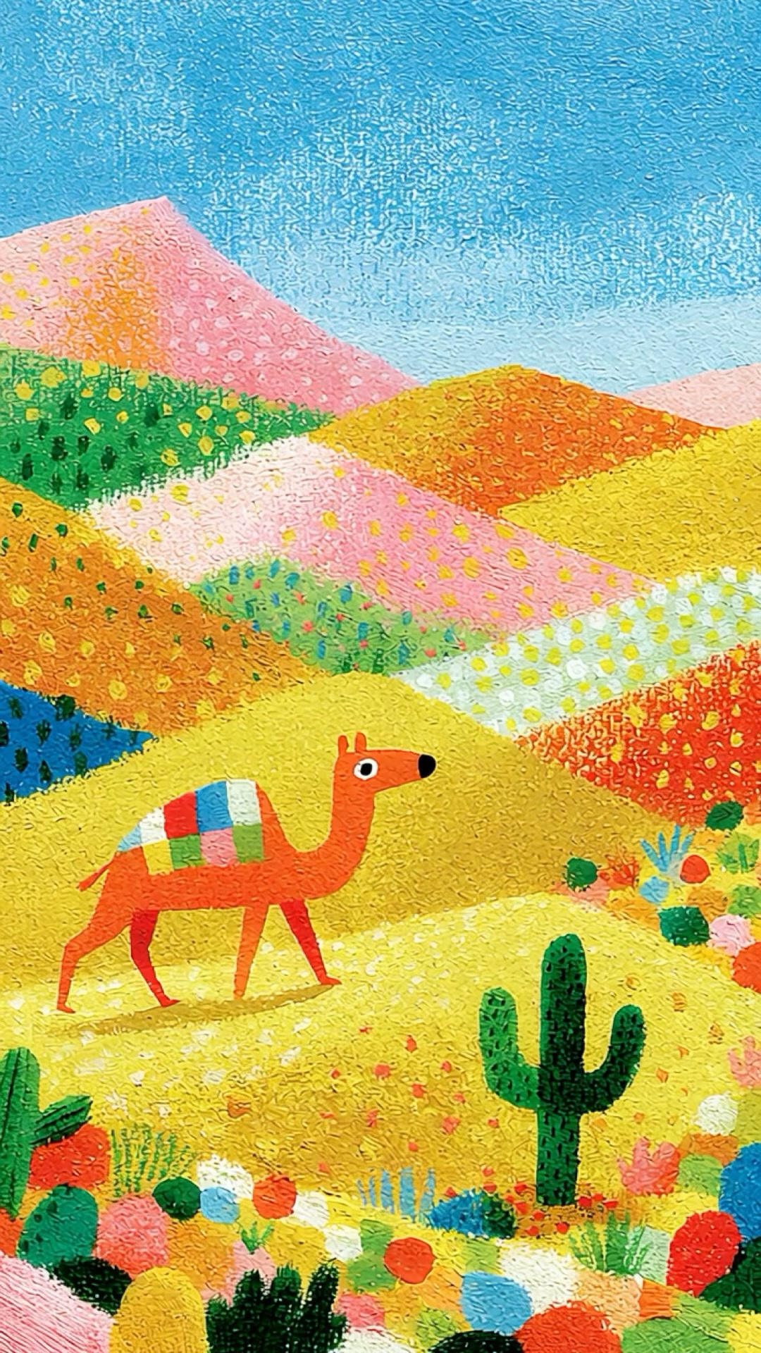 Patchwork Camel wallpaper artwork
