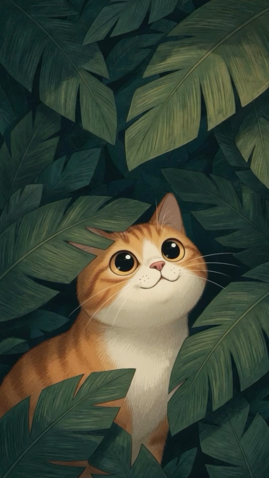 Cat in the Canopy wallpaper artwork