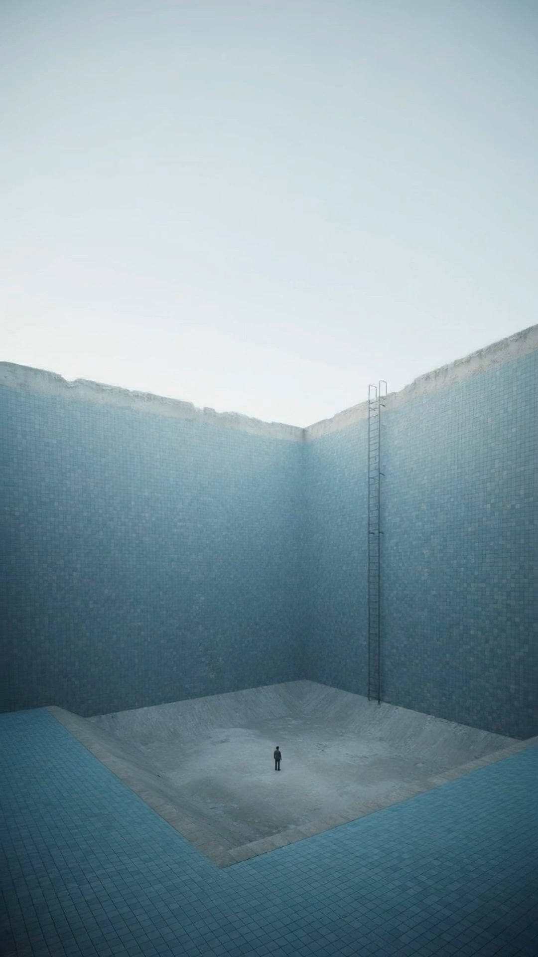 Figure at the Well wallpaper artwork