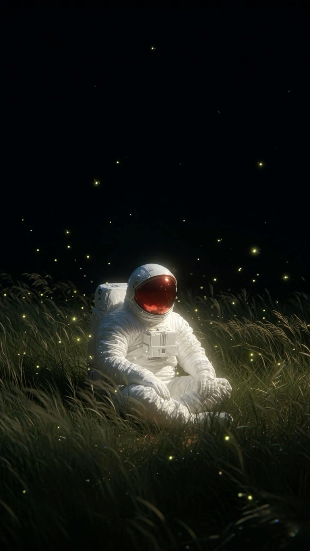 Astronaut in Grass wallpaper artwork