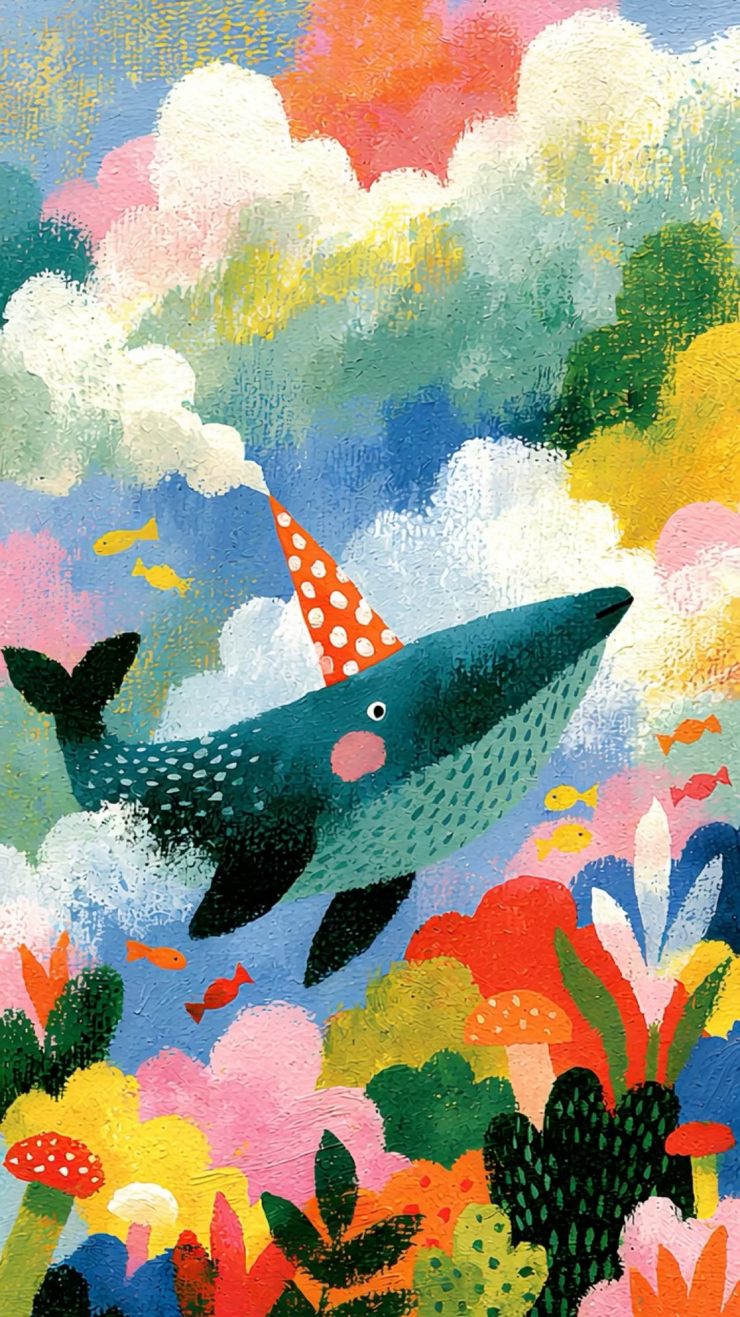 Party-Hat Whale wallpaper artwork