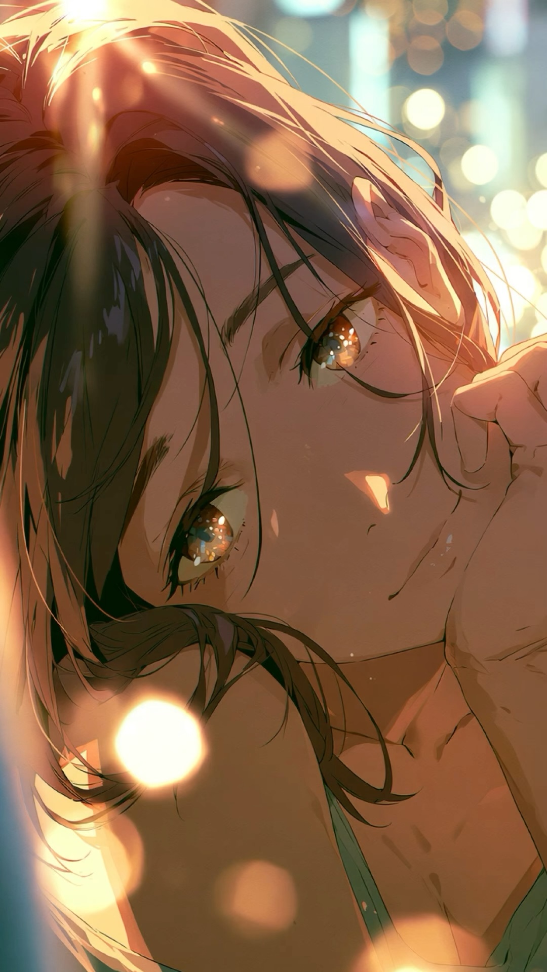 Golden-Eyed Smile wallpaper artwork